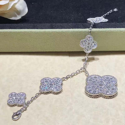 Mysitc CLOVER 6 MOTIFS SILVER DIAMOND BRACELET