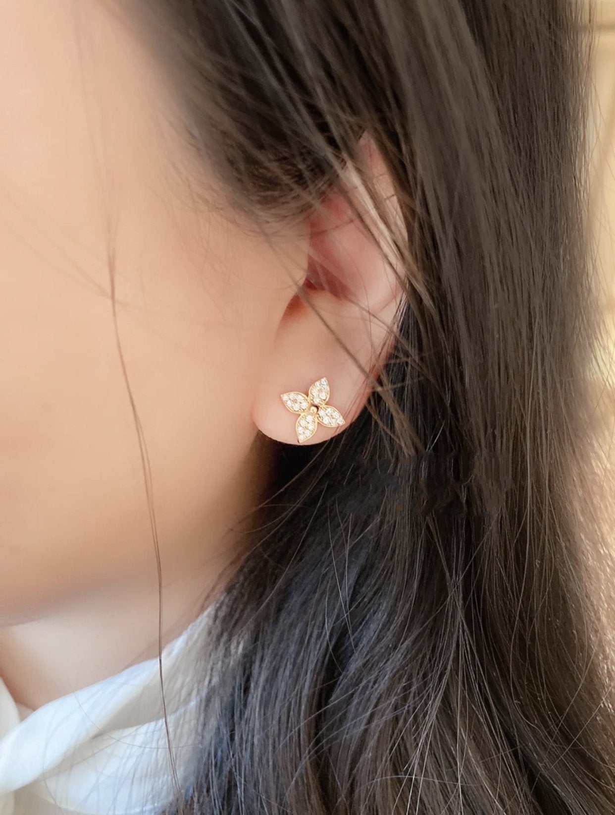 MYSTIC STAR BLOSSOM OHRSTECKER ROSÉGOLD DIAMANTEN