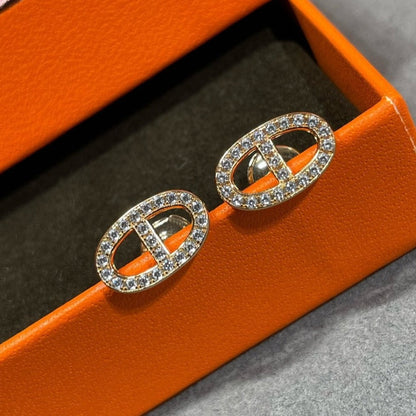 Mysitc HM FULL DIAMOND PIG NOSE STUD EARRINGS