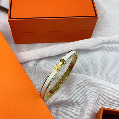 Mysitc CLASSIC HM CLIC WHITE 8MM ENAMEL BRACELET