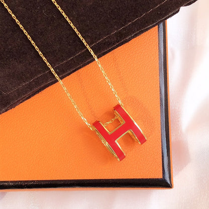 Mysitc HM CLIC RED ENAMEL GOLD NECKLACE
