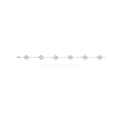 Mysitc CLOVER 6 MOTIF SILVER DIAMOND BRACELET