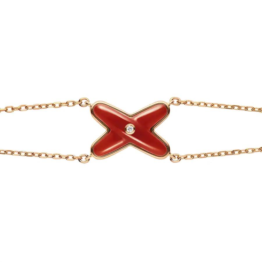 Mysitc JEUX BRACELET CARNELIAN PINK GOLD 1 DIAMOND