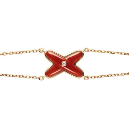Mysitc JEUX BRACELET CARNELIAN PINK GOLD 1 DIAMOND