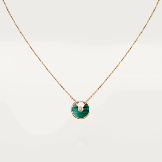 Mysitc AMULETTE ROSE GOLD MALACHITE NECKLACE