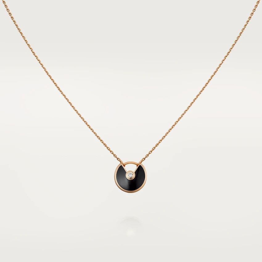 Mysitc AMULETTE ROSE GOLD ONYX NECKLACE