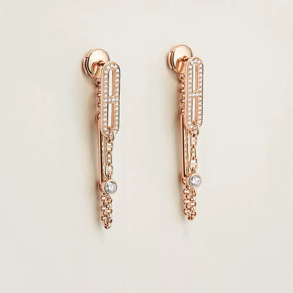 Mysitc CHAINE CHAOS DIAMOND DROP EARRINGS
