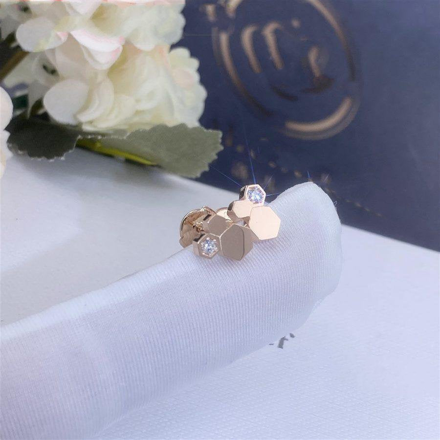Mysitc BEE LOVE PINK GOLD DIAMOND EARRINGS