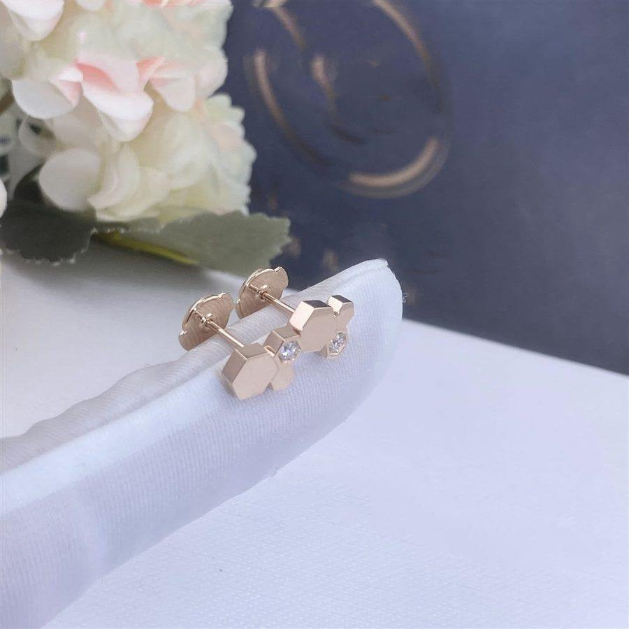 Mysitc BEE LOVE PINK GOLD DIAMOND EARRINGS