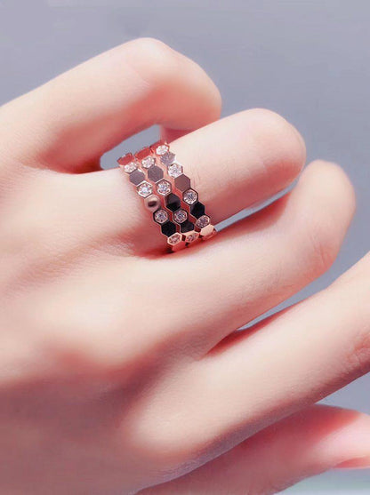 Mysitc BEE LOVE RING PINK GOLD DIAMOND