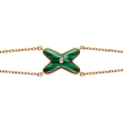 Mysitc JEUX BRACELET MALACHITE PINK GOLD 1 DIAMOND