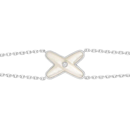 Mysitc JEUX BRACELET WHITE MOP SILVER 1 DIAMOND