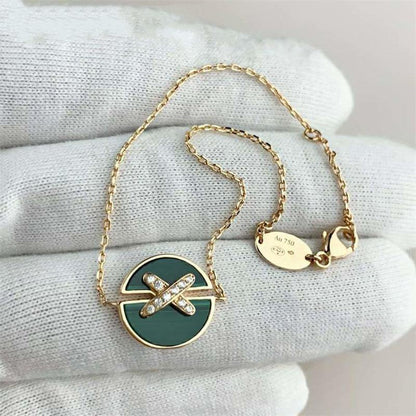 Mysitc JEUX DE BRACELET MALACHITE PINK GOLD DIAMONDS