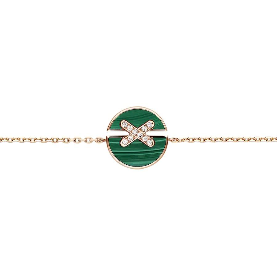Mysitc JEUX DE BRACELET MALACHITE PINK GOLD DIAMONDS