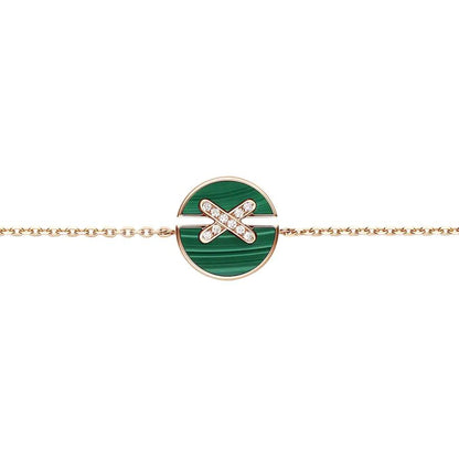 Mysitc JEUX DE BRACELET MALACHITE PINK GOLD DIAMONDS