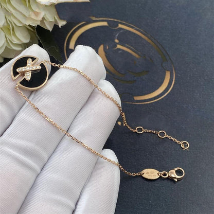 Mysitc JEUX DE BRACELET ONYX PINK GOLD DIAMOND