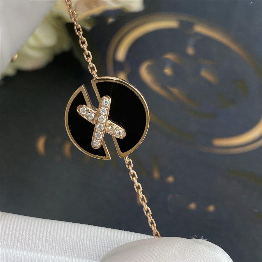 Mysitc JEUX DE BRACELET ONYX PINK GOLD DIAMOND