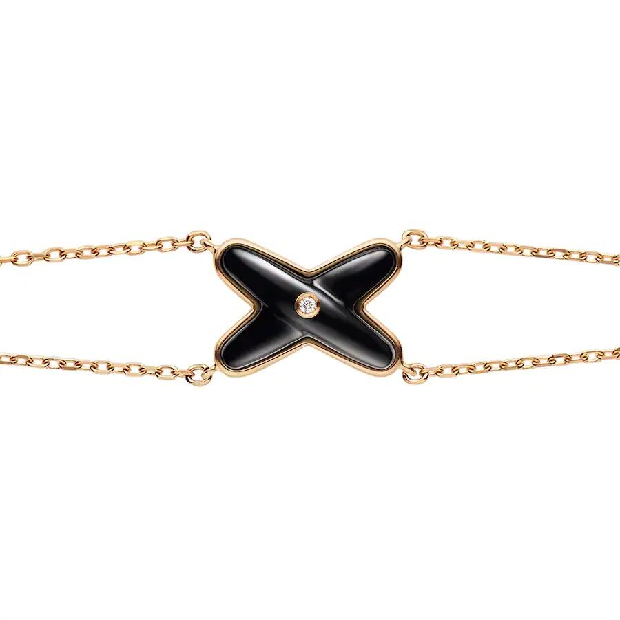 Mysitc JEUX BRACELET ONYX PINK GOLD 1 DIAMOND