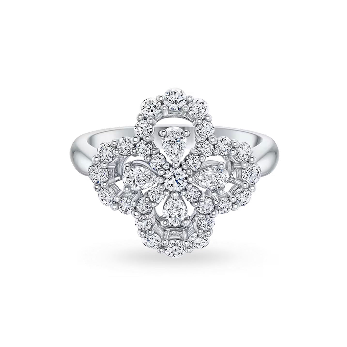 Mysitc LOOP RING FULL MOTIF DIAMOND 16MM SILVE