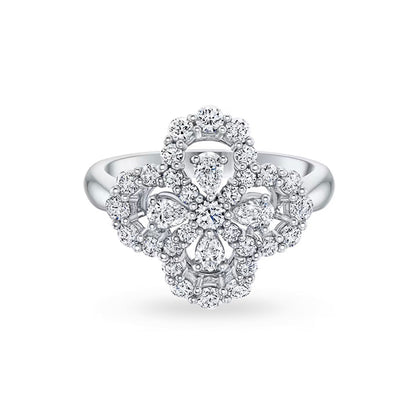 Mysitc LOOP RING FULL MOTIF DIAMOND 16MM SILVE