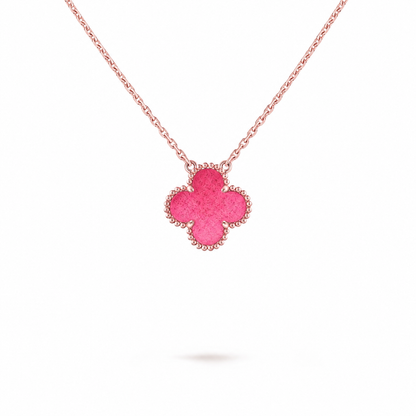 [Mystic] NEW CLOVER 15MM PINK ENAMEL NECKLACE