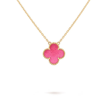 [Mystic] NEW CLOVER 15MM PINK ENAMEL NECKLACE