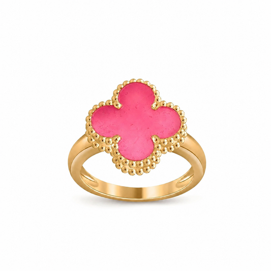 [Mystic]NEW CLOVER PINK ENAMEL RINGS