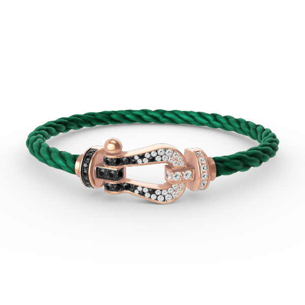Mysitc FORCE LARGE HORSESHOE BLACK WHITE DIAMOND BRACELET ROSE GOLD