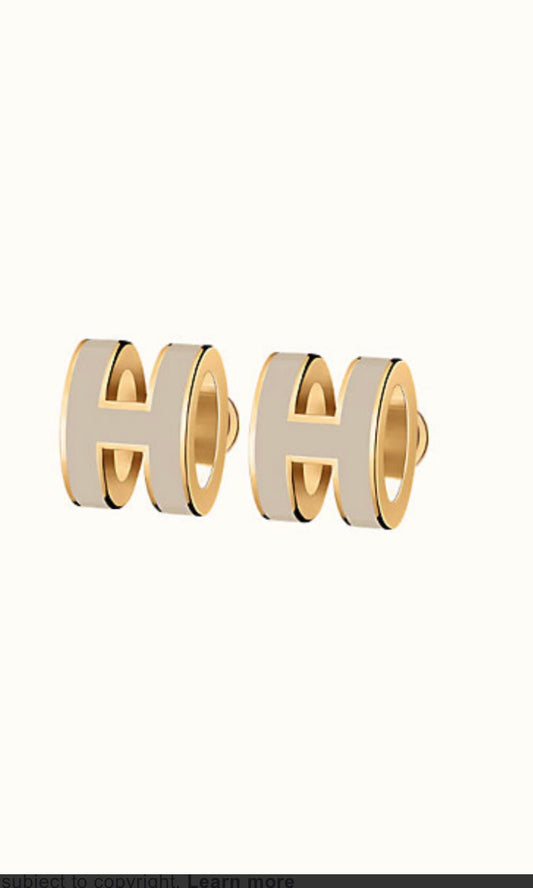 Mysitc MINI POP H GOLD EARRINGS GREY