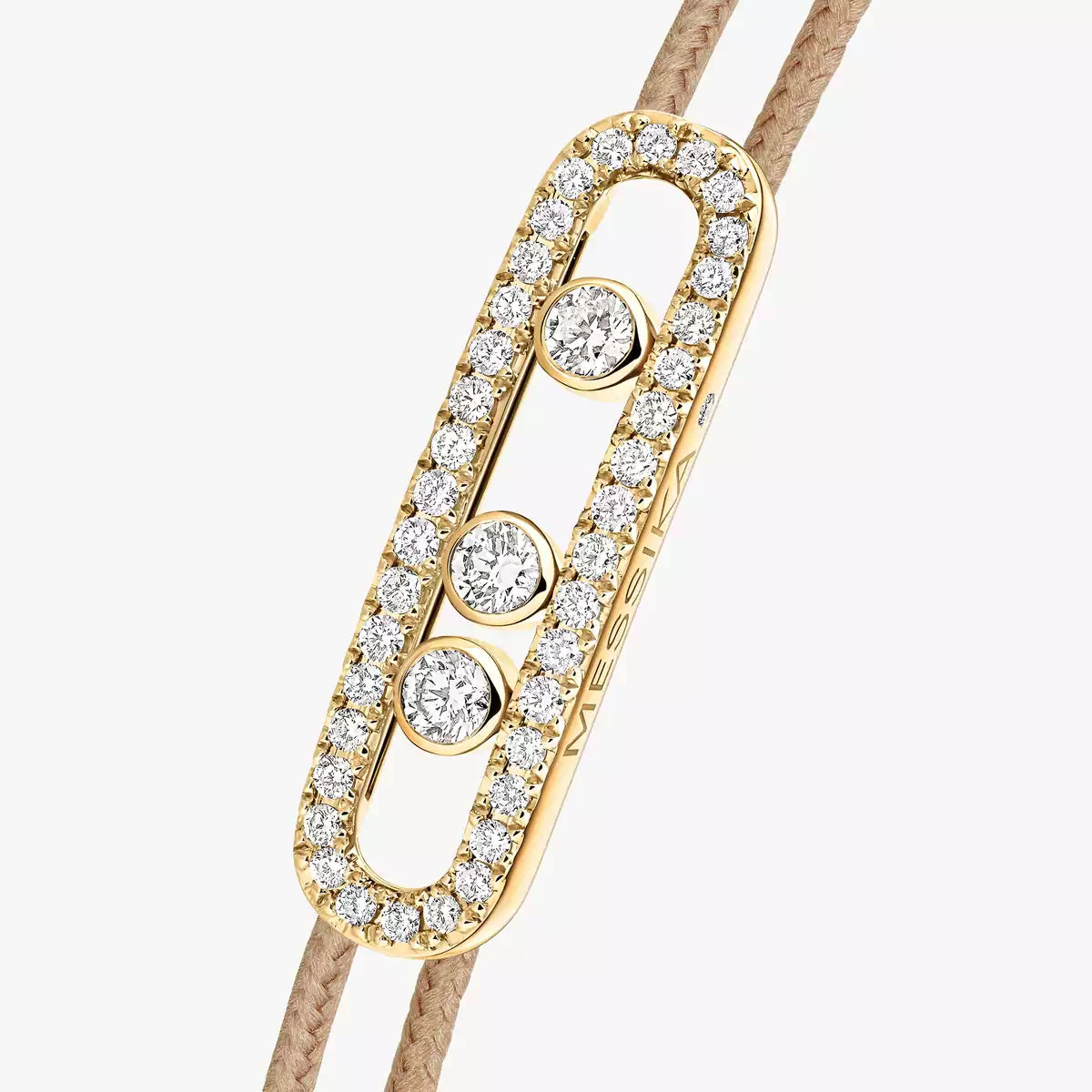 [Mystic ]Messika Care(s) pink cord pavé bracelet