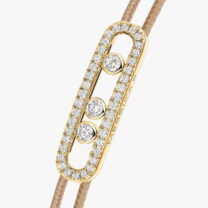 [Mystic ]Messika Care(s) pink cord pavé bracelet