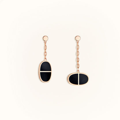 Mysitc CHAINE VERSO BLACK CERAMIC EARRINGS