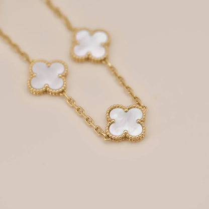 [Mysitc ]New CLOVER WHITE PEARL MOP 5 MOTIF BRACELET COLLECTION
