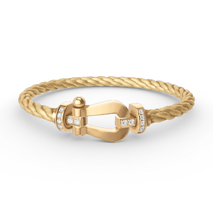 Mysitc FORCE LARGE HORSESHOE HALF DIAMOND BRACELET GOLD