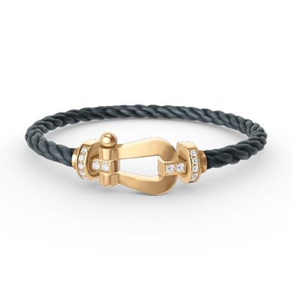 Mysitc FORCE LARGE HORSESHOE HALF DIAMOND BRACELET GOLD