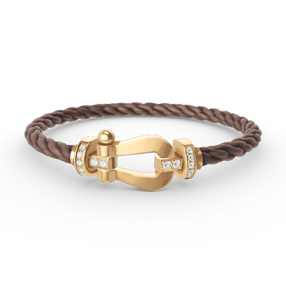 Mysitc FORCE LARGE HORSESHOE HALF DIAMOND BRACELET GOLD