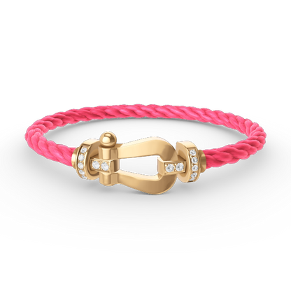 Mysitc FORCE LARGE HORSESHOE HALF DIAMOND BRACELET GOLD