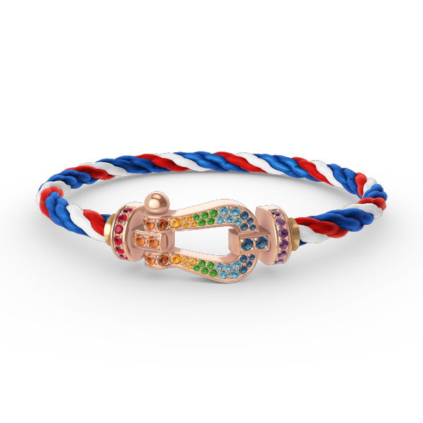 Mysitc FORCE GROSSES HUFEISEN FARBIGES DIAMANTENARMBAND ROSÉGOLD
