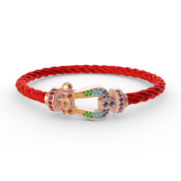Mysitc FORCE GROSSES HUFEISEN FARBIGES DIAMANTENARMBAND ROSÉGOLD