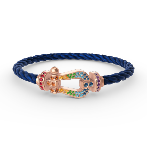 Mysitc FORCE GROSSES HUFEISEN FARBIGES DIAMANTENARMBAND ROSÉGOLD
