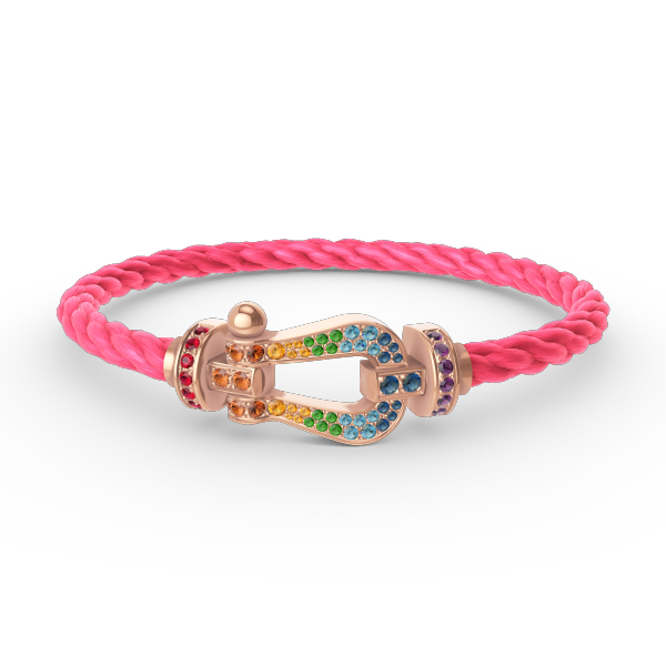 Mysitc FORCE GROSSES HUFEISEN FARBIGES DIAMANTENARMBAND ROSÉGOLD