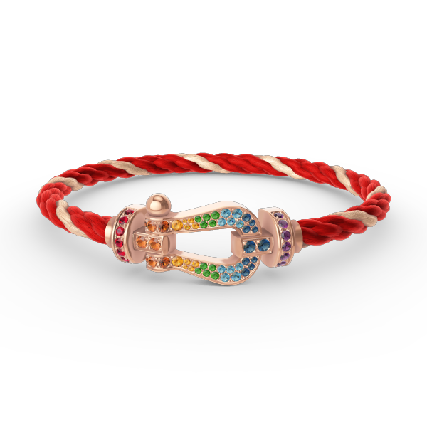 Mysitc FORCE GROSSES HUFEISEN FARBIGES DIAMANTENARMBAND ROSÉGOLD