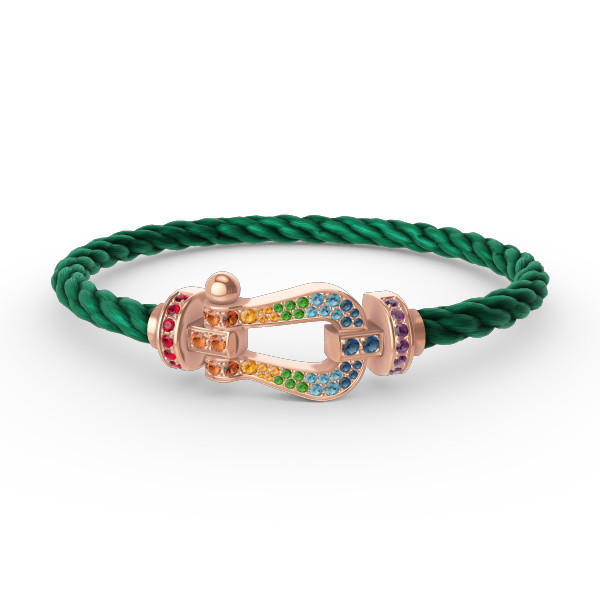 Mysitc FORCE GROSSES HUFEISEN FARBIGES DIAMANTENARMBAND ROSÉGOLD