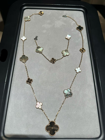 [Mysitc ] 25 NEW CLOVER 15 MOTIFS GRAY MOTHER-OF-PEARL