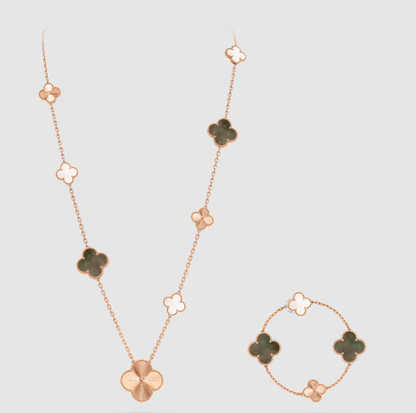 [Mysitc ] 25 NEW CLOVER 15 MOTIFS GRAY MOTHER-OF-PEARL
