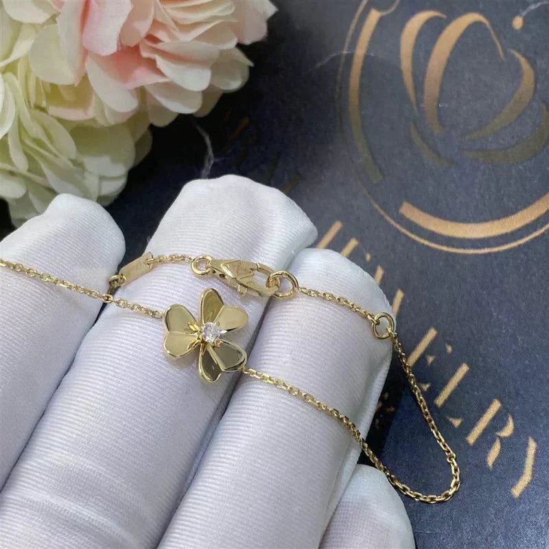 Mysitc FRIVOLE GOLD FLOWER PINK MALACHITE BRACELET