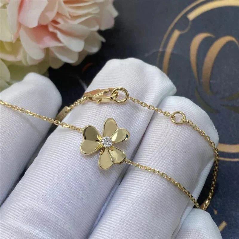 Mysitc FRIVOLE GOLD FLOWER PINK MALACHITE BRACELET