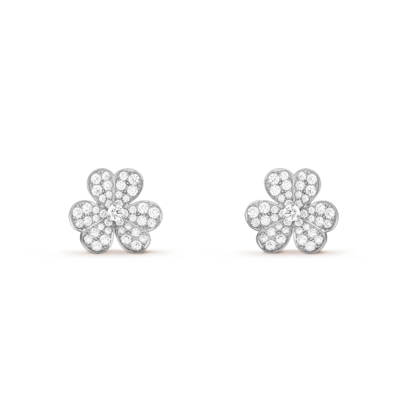 Mysitc FRIVOLE SILVER FLOWER DIAMOND EARRINGS