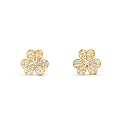 Mysitc FRIVOLE GOLD FLOWER DIAMOND EARRINGS