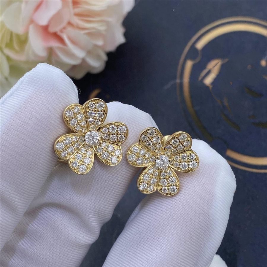 Mysitc FRIVOLE GOLD FLOWER DIAMOND EARRINGS